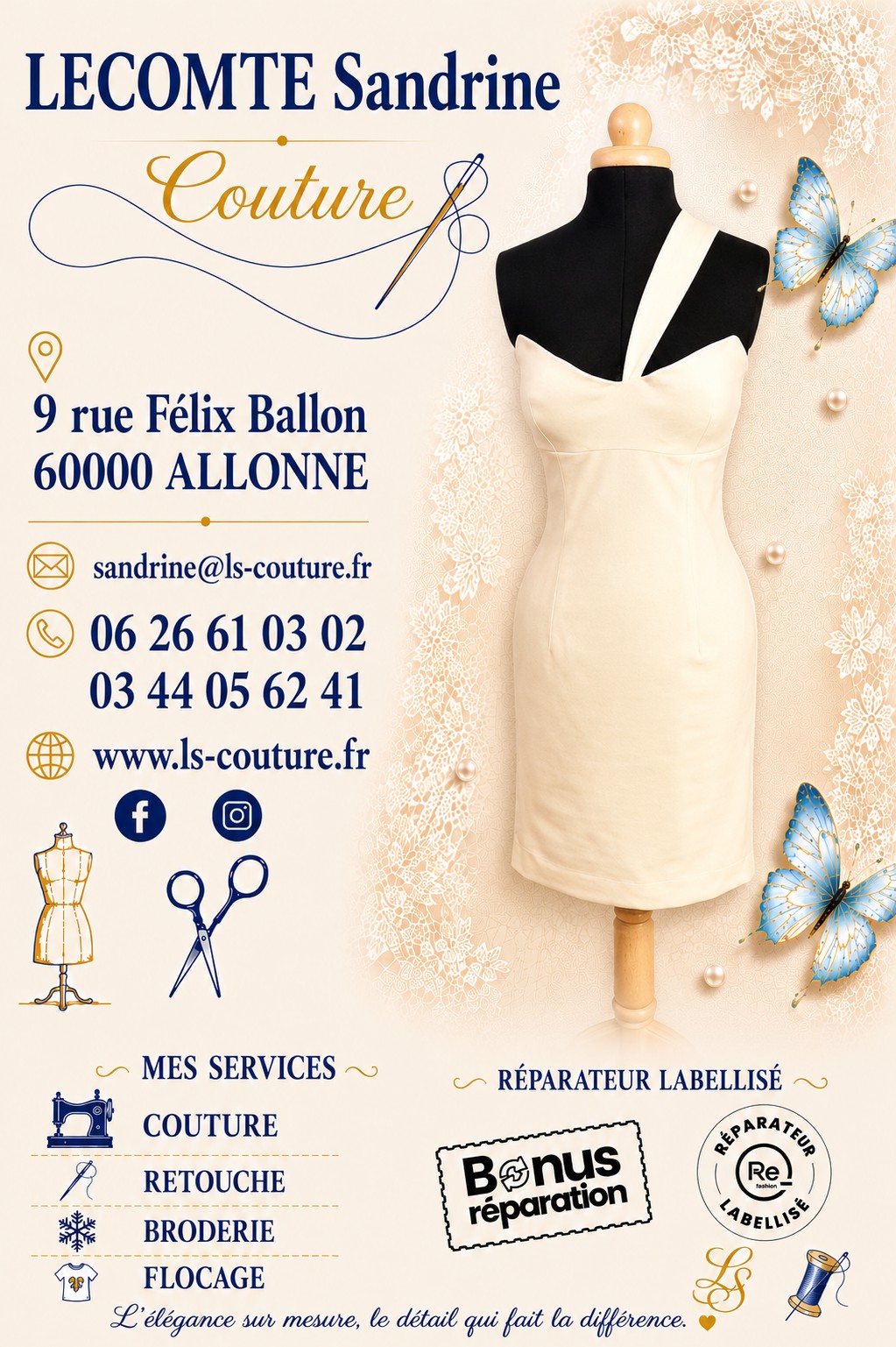 Robe du quotidien en cours de couture sur une table d’atelier